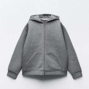 Zara Full-Zip Gray Hooded Jacket